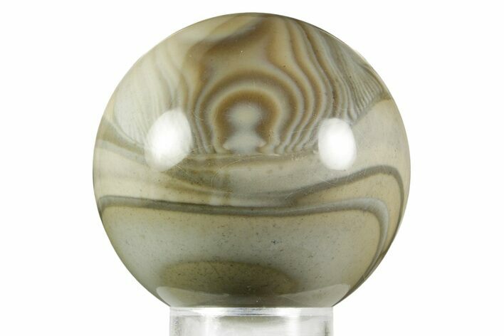 Polished Striped Flint Sphere - Poland #370989